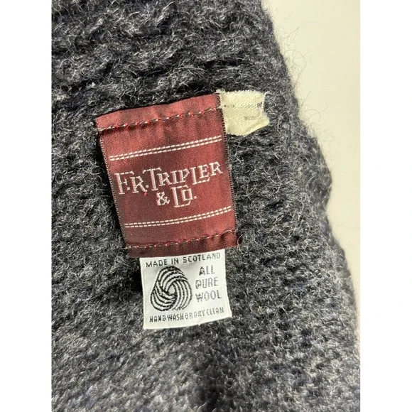 FR Tripler & Co Mens Pure Wool Shawl Collar Cardigan Sweater Made in Scotland XL - Picture 7 of 9